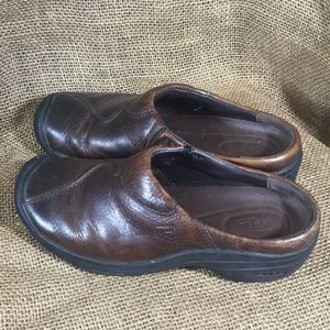 Merrell Brown Leather Clog Slip On Comfort Shoe